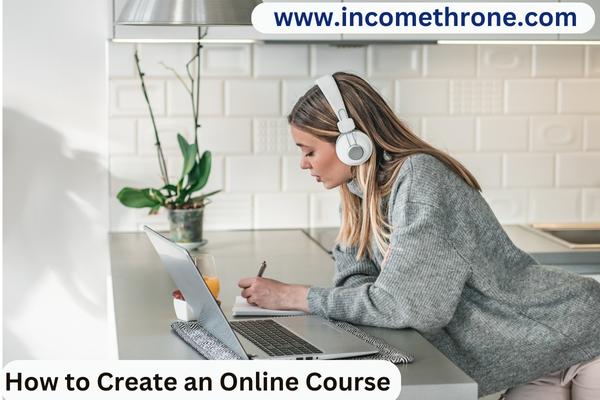 A young woman listening to online course indoors